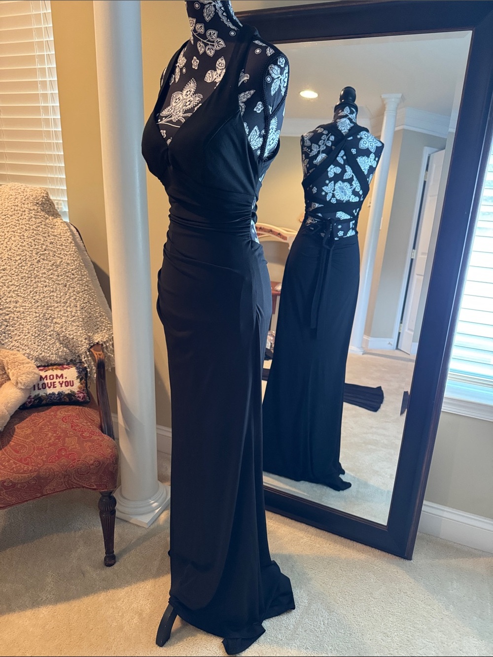 Windsor Black Halter Evening Gown